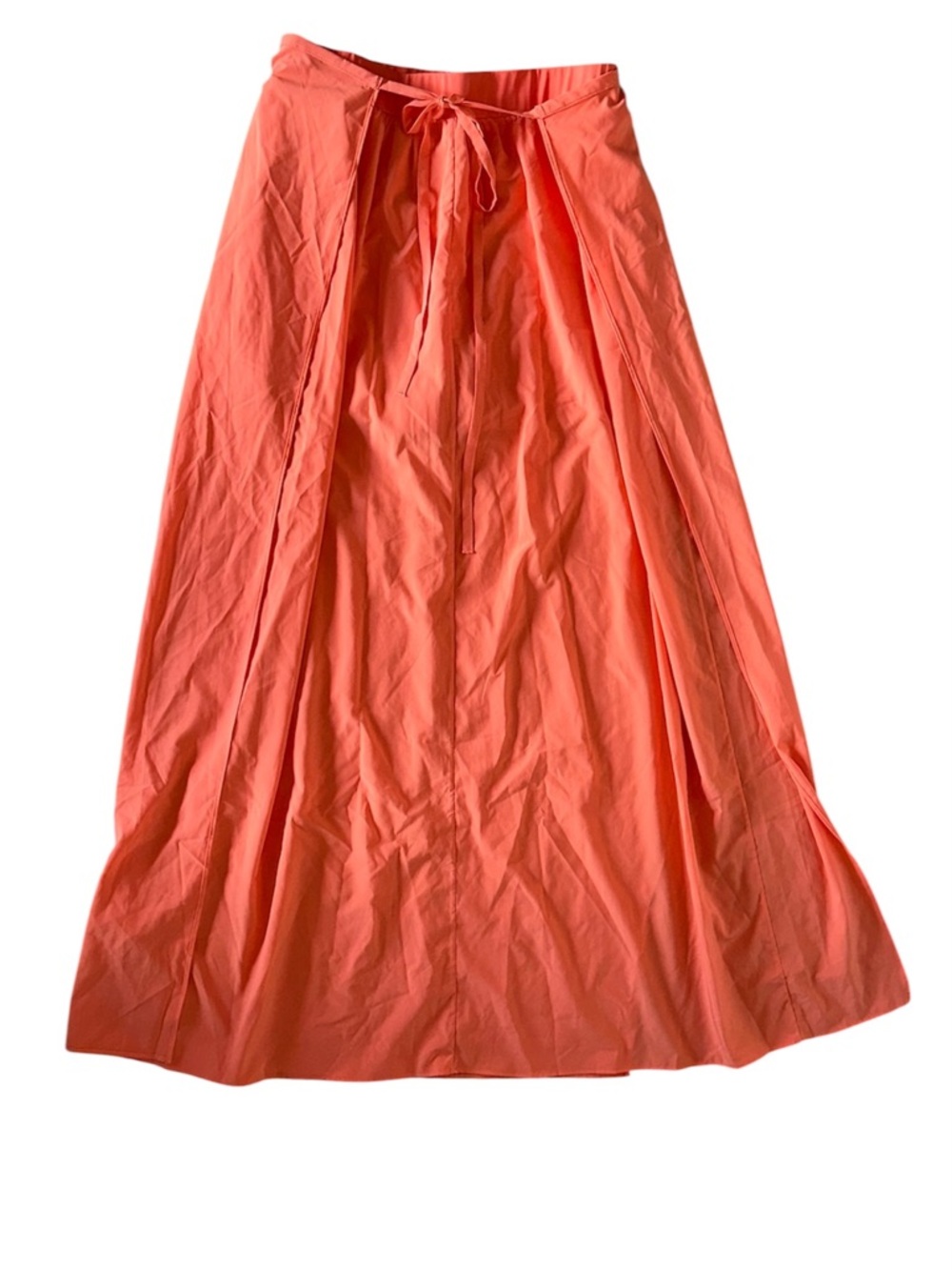 HALARA High Waisted Tie Front Plicated Split Flowy Blush Orange Skirt Sz: Small - Picture 6 of 10